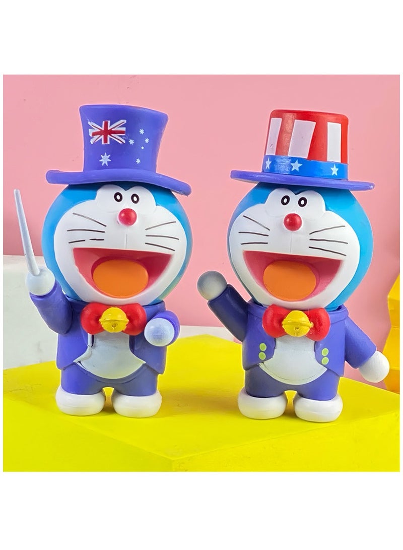 general 6 Pieces Doraemon Toy Character Model Anime PVC Model Decorations Gifts Home Decoration, 9cm - Image 4