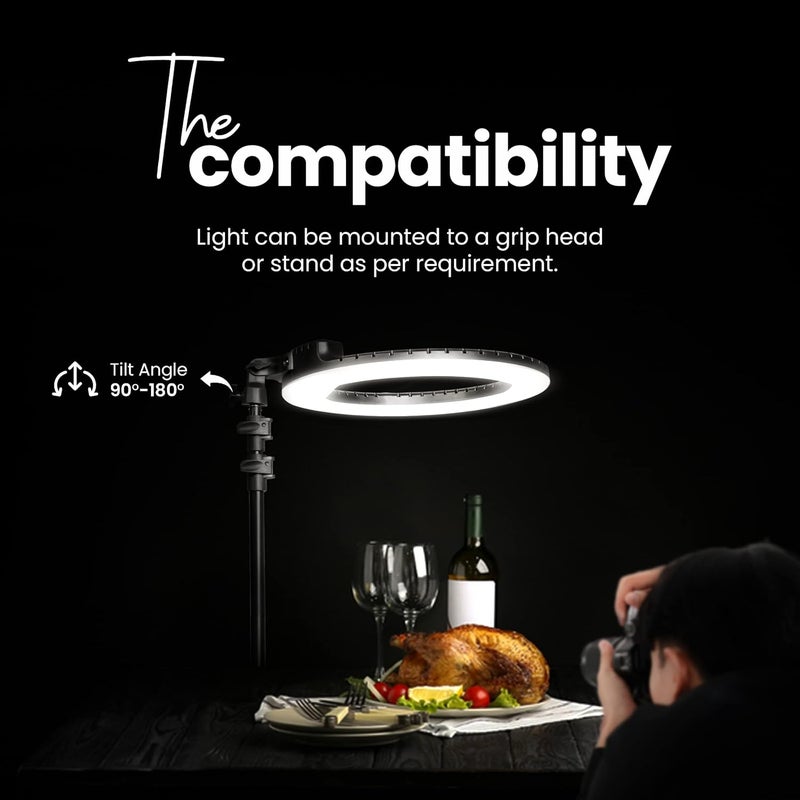Digitek ® (DRL-18RT) ضوء حلقة LED احترافي 46 سم (18 بوصة) مع جهاز تحكم عن بعد، يعمل بالطاقة الكهربائية بدون فتحات ظل، مثالي للاستخدام لفناني المكياج، تصوير الفيديو، تصوير الأزياء والعديد من الاستخدامات الأخرى - Image 4