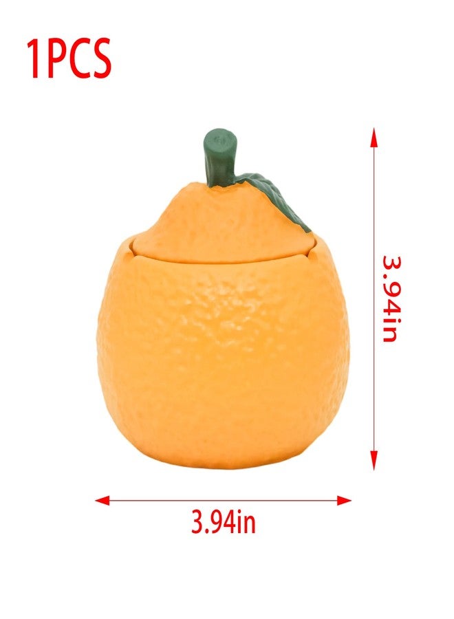 Funstreet Resin Ashtray with Lid Cute Orange Shaped Windproof Ash Tray Home Office Decoration for Smokers Funny Cute Home Decor Gift for Smoker - Image 2
