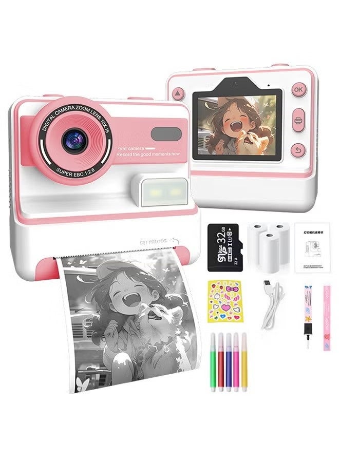 NH Instant Camera for Children Mini Thermal Printing Camera 32 TF Card Display 2.4 inch 1080P HD Video Photo 36MP Dual Camera 2 rolls included - Image 1