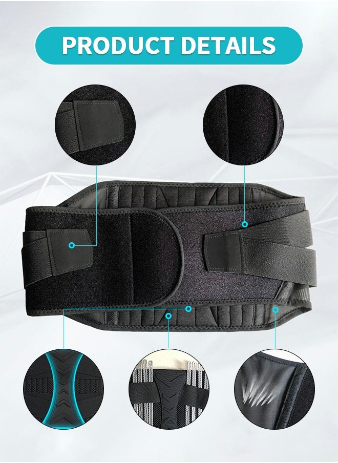GROIC Back Brace for Lower Back Pain Relief with 11 Metal Plates Supports, Adjustable Back Support Belt for Weight lifting, Sports, Gym, Work, Back Pain Relief,Scoliosis - Large  - Image 4