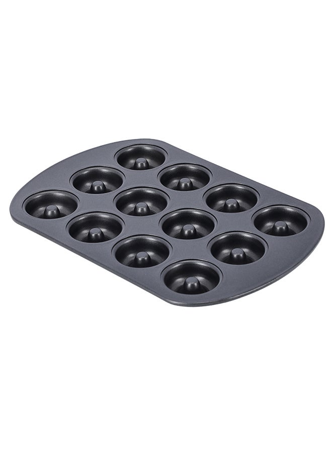 Royalford 12 Cavity Mini Donut Pan Black 26.5cm - Image 3