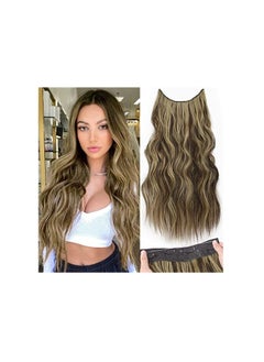 RedMapleTEK Big Wavy Long Curly Hair, 4 Safety Clip Long Wavy Synthetic Fiber Wig Pieces 