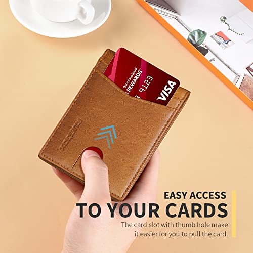 RUNBOX Wallet for Men Slim Leather Bifold RFID Blocking Minimalist Front Pocket Design with Gift Box - Image 4