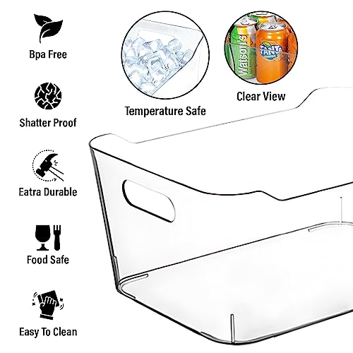 CONTROL KITCHEN Clear Storage Bins, Pantry Organizers and Storage Containers Fridge Organizer Bins Kitchen Organization Cabinet Organizer Bin for organizing Cleaning Supplies Home Kitchen Refrigerator Containers - Image 5