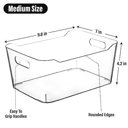 CONTROL KITCHEN Clear Storage Bins, Pantry Organizers and Storage Containers Fridge Organizer Bins Kitchen Organization Cabinet Organizer Bin for organizing Cleaning Supplies Home Kitchen Refrigerator Containers - Image 2