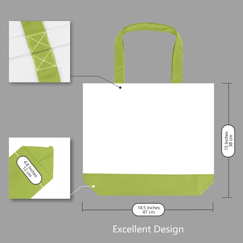 TOPDesign حقيبة قماشية من القطن 12 أونصة من TOPDesign، أكياس تسوق بقالة قابلة لإعادة الاستخدام فارغة بالجملة - Image 3