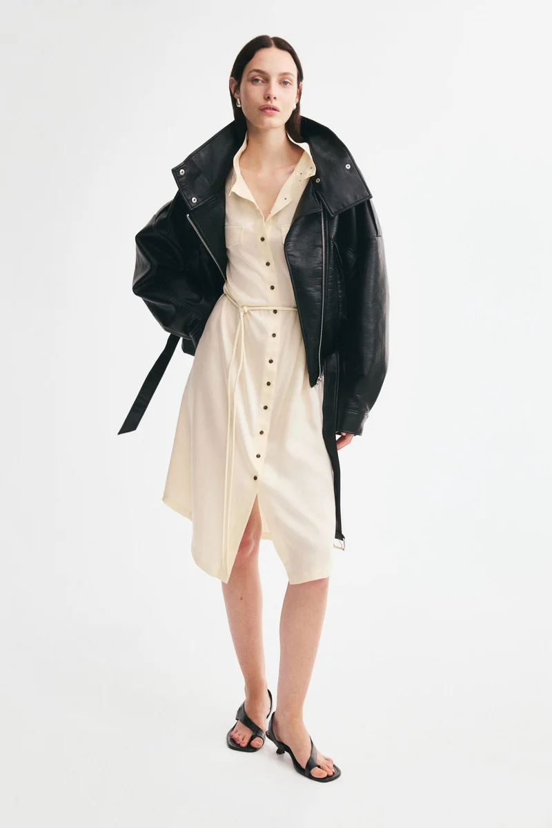 H&M  Funnel-collar shirt dress for Women | Best Price UAE
