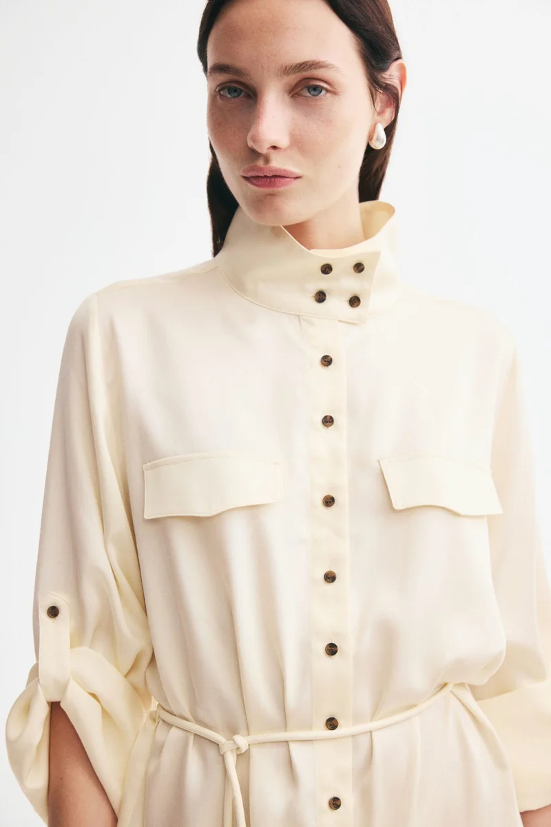 H&M  Funnel-collar shirt dress for Women | Best Price UAE
