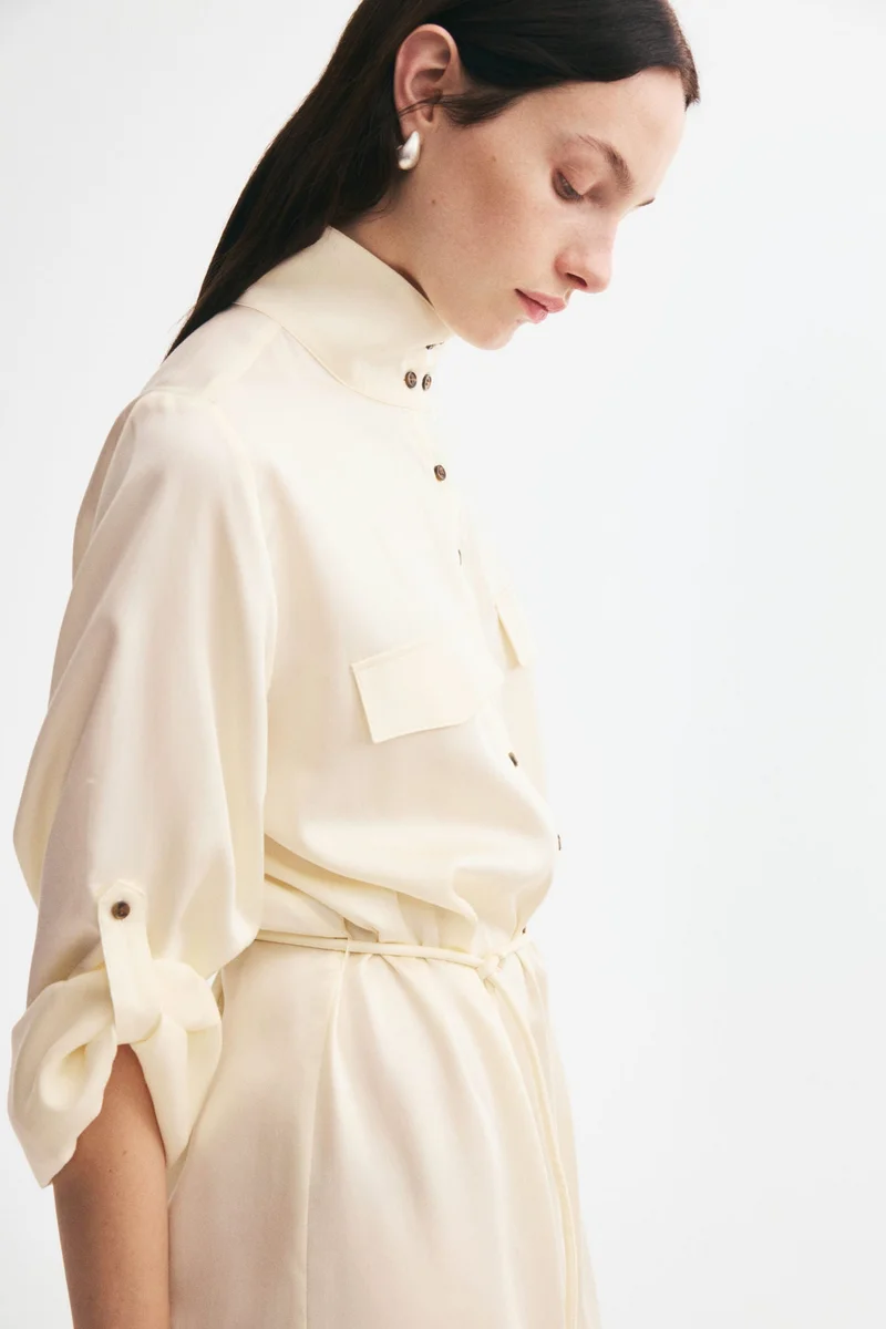 H&M  Funnel-collar shirt dress for Women | Best Price UAE
