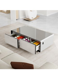 YMDA Smart Minibar Coffee Table with Built-In Wireless Charger, Fridge, Bluetooth Music System, And USB Charger - Modern And Multi-Functional  - Image 3