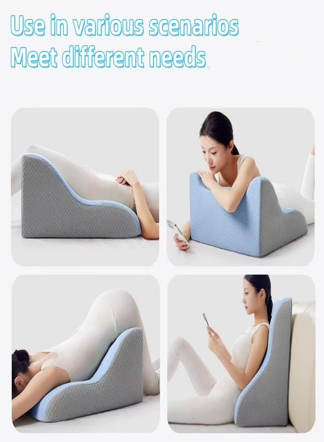 Lumbar Support Pillow - Couples Pillow,Memory Foam Cushion Hip and Legs Elevation for Office Chairs, Beds, Couples Support and Back Pressure,Ideal for Home Use (Blue) - Image 2