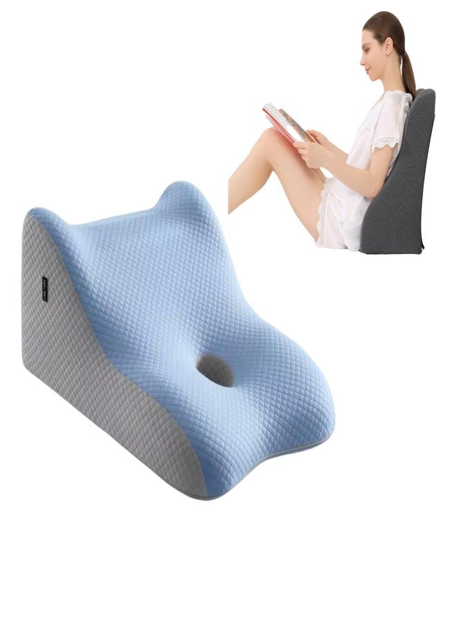 Lumbar Support Pillow - Couples Pillow,Memory Foam Cushion Hip and Legs Elevation for Office Chairs, Beds, Couples Support and Back Pressure,Ideal for Home Use (Blue) - Image 1
