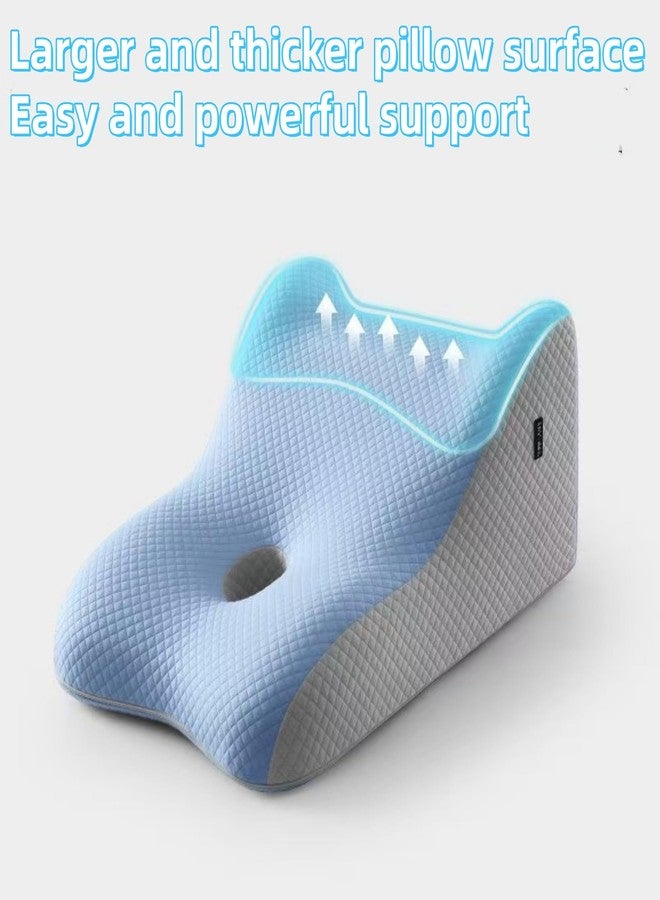 Lumbar Support Pillow - Couples Pillow,Memory Foam Cushion Hip and Legs Elevation for Office Chairs, Beds, Couples Support and Back Pressure,Ideal for Home Use (Blue) - Image 3