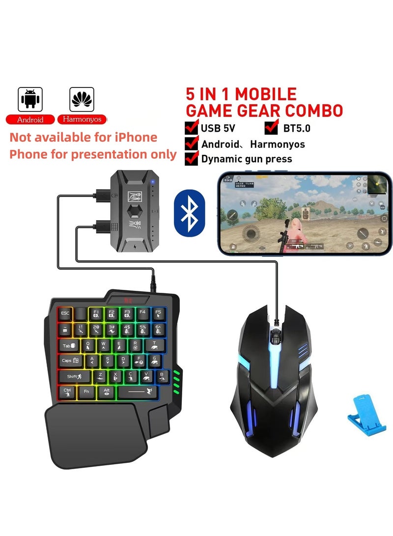 Gaming Mouse 35 Keys Single Hand Gaming Keyboard Converter Set For Android PUBG - Image 1