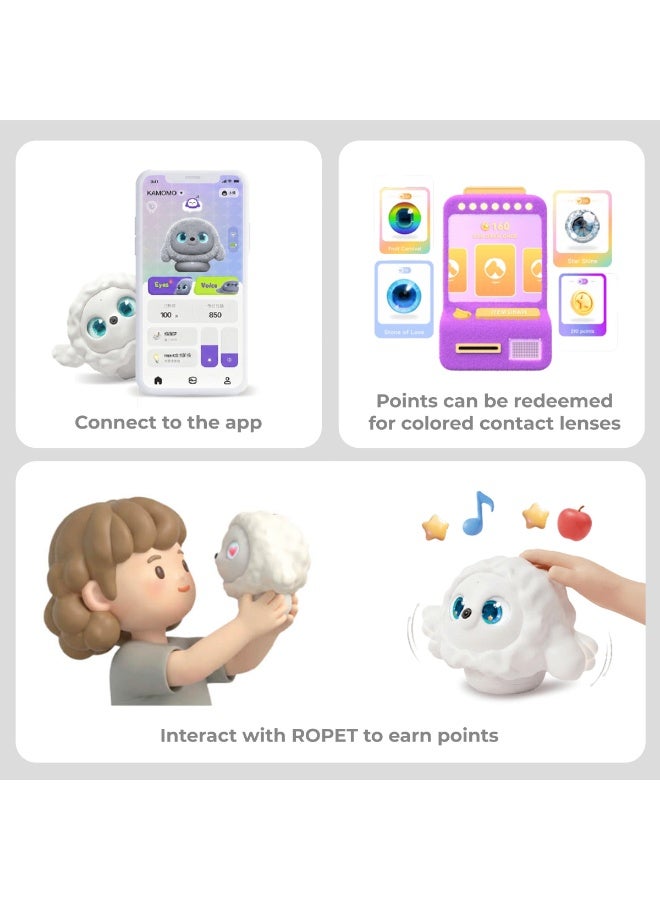 ROPET AI Comfort Companion Plush Robot Pet, Interactive Smart Emotional Robot Toy with Gesture Recognition, Voice Response, App Connection, Food Recognition - Image 5