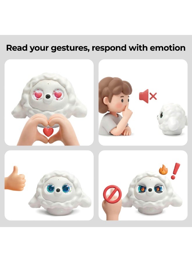 ROPET AI Comfort Companion Plush Robot Pet, Interactive Smart Emotional Robot Toy with Gesture Recognition, Voice Response, App Connection, Food Recognition - Image 3