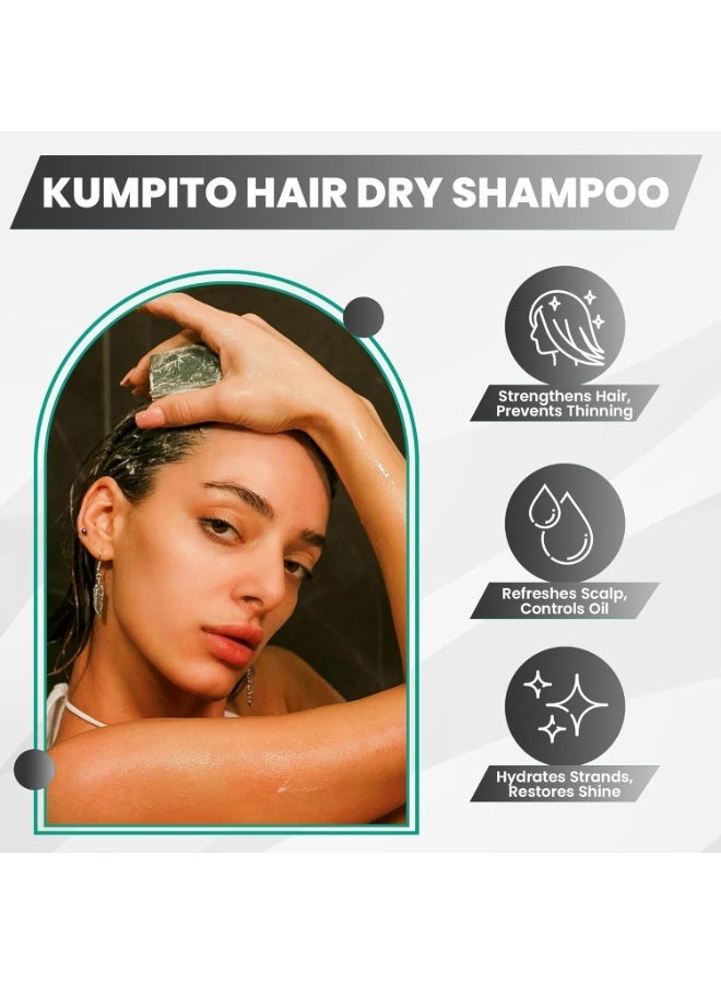 Kumpito Natural Handmade Anti-Dandruff Hair Shampoo Bar | With Chamomile & Blue Clay | Strengthens Roots, Treats Dandruff & Repairs Damage for shiny and healthy hair - Image 4