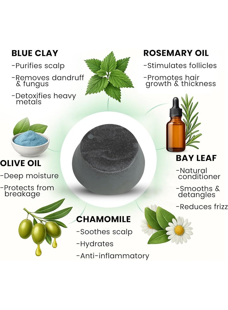 Kumpito Natural Handmade Anti-Dandruff Hair Shampoo Bar | With Chamomile & Blue Clay | Strengthens Roots, Treats Dandruff & Repairs Damage for shiny and healthy hair - Image 5