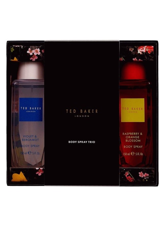 Ted Baker Body Spray Trio, Violet & Bergamot + Rose & Cassis + Raspberry & Orange Blossom - 150ml each - Image 2