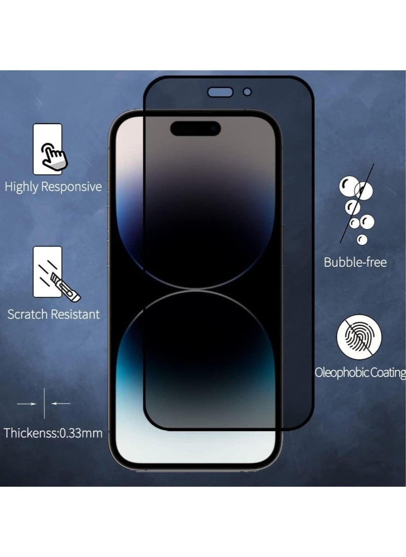 vesus iPhone 14 Pro privacy screen protector anti-Spy tempered glass film 9H hardness scratch resistant bubble free anti spy tempered glass screen protector - Image 2