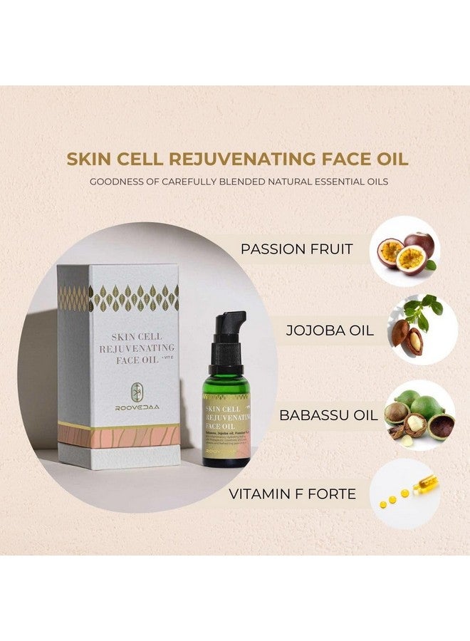 Roovedaa Face Oil For Skin Cell Rejuvenation | Natural Essential Oils Blend with Jojoba, Babassu & Passion Fruit | Anti-Aging, Moisturizing & Collagen Boosting | Enhances Skin Texture & Glow - 30ml - Image 4