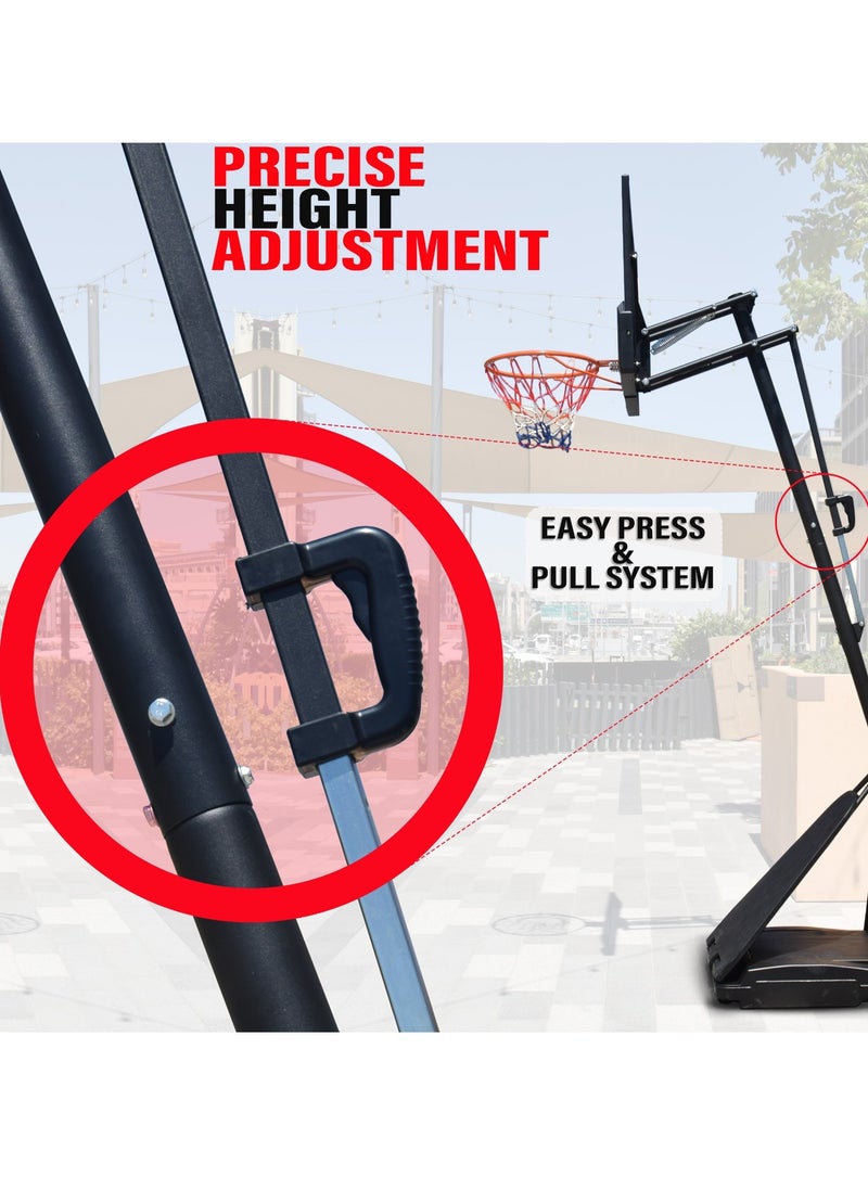 Sky Land Sports Basketball Hoop Stand Set with Adjustable Height Of 8-10 ft for Adults, 44" Shatterproof Acrylic Backboard | Shooting Hoop with Wheels for Basketball Sports Indoor/Outdoor  - Image 2