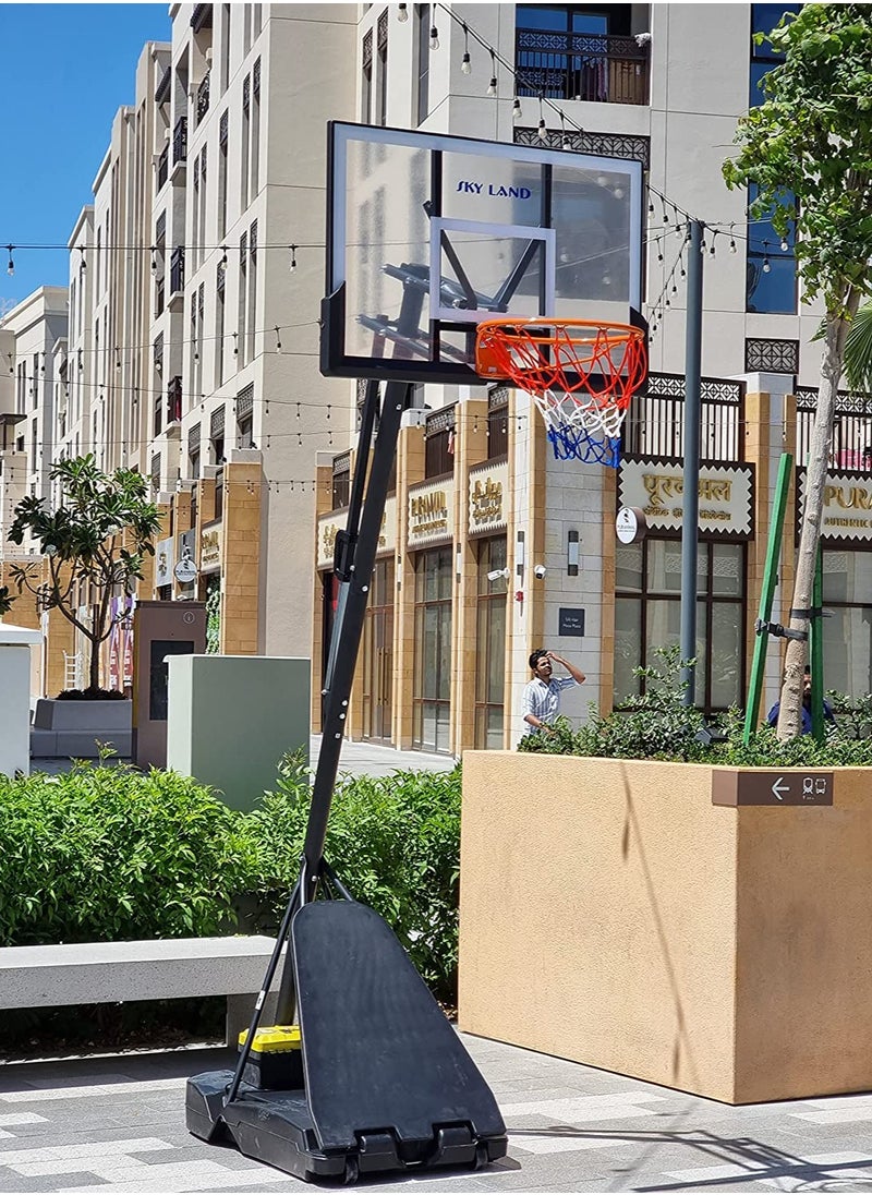 Sky Land Sports Basketball Hoop Stand Set with Adjustable Height Of 8-10 ft for Adults, 44" Shatterproof Acrylic Backboard | Shooting Hoop with Wheels for Basketball Sports Indoor/Outdoor  - Image 4