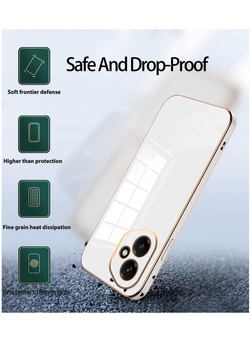 Compatible with Honor 400 cover, smooth veneer gold plated chrome, white Thin and smooth shock-proof full protection Honor 400 case -white - Image 5
