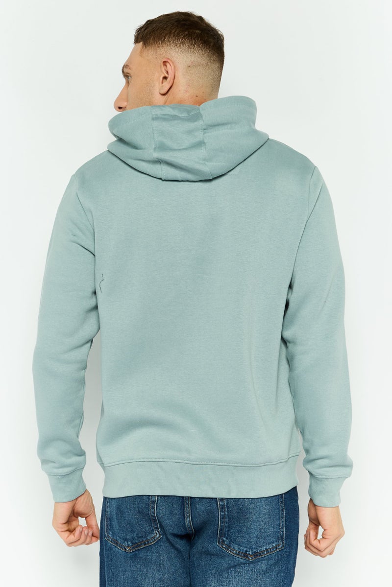 Threadbare Men Graphic Print Long Sleeve Hoodie, Slate Blue - Image 3