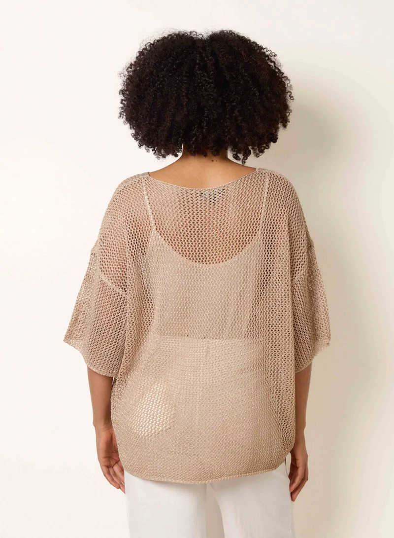 Blue Vanilla V Neck Crochet Top