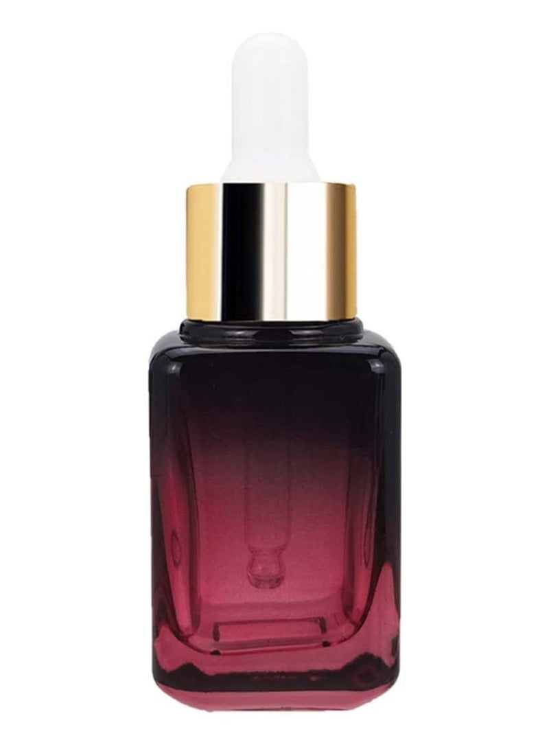 ست عبوات زجاجية بنية سعة 30 مل مع قطرات للإسقاط، زجاجات تسريب خالية مناسبة للسفر، زجاجات مُنحنية حمراء مربعة للزيوت الأساسية وعطور السوائل. - Image 3