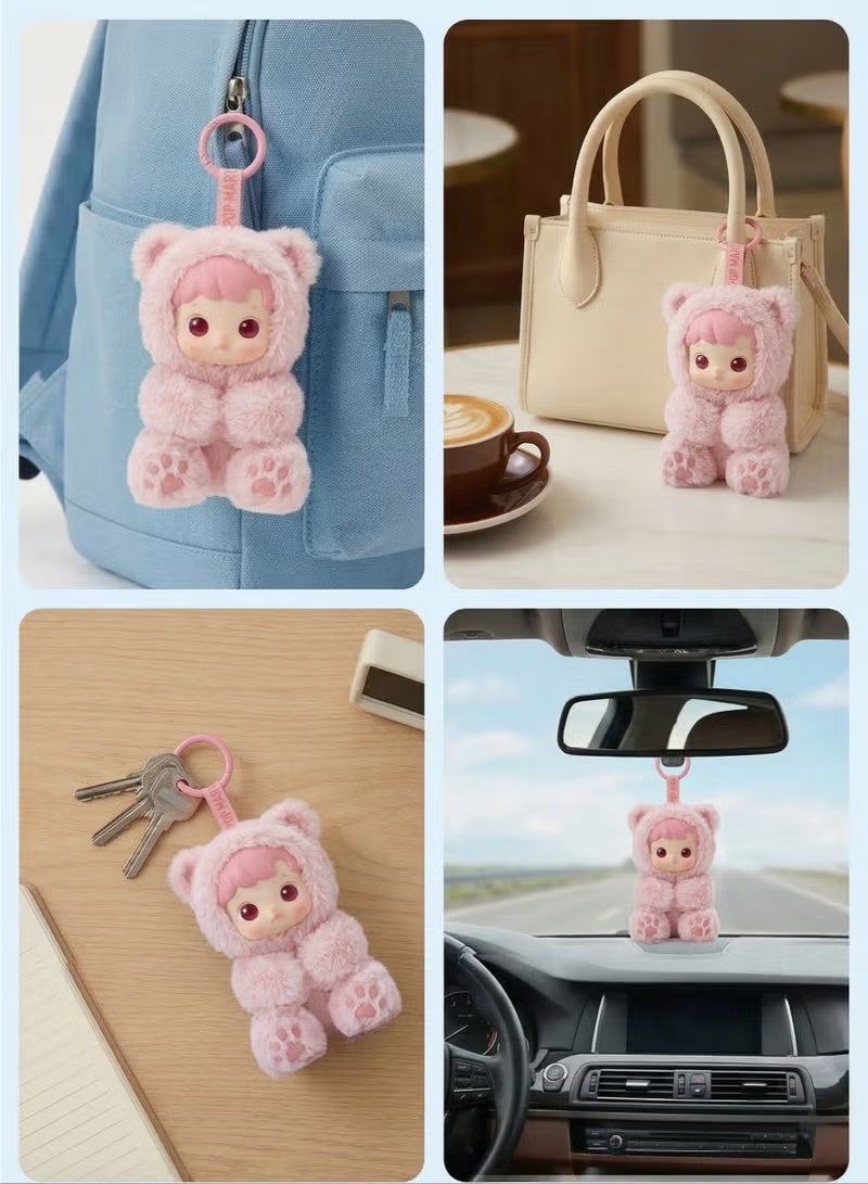 HACIPUPU Gummy Bear Series Vinyl Plush Pendant Keychain – Cute Pink Bear Stuffed Animal Doll Bag Charm | Soft Fluffy Action Figure Keyring for Backpack | Kawaii Collectible Gift for Girls Boys Birthday - Image 4