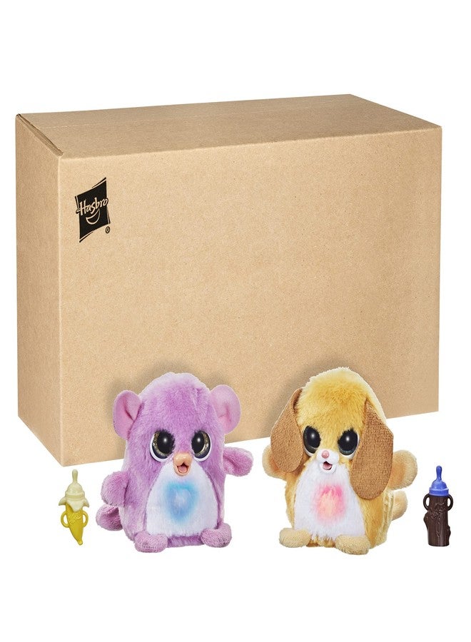 FurReal Fuzzalots Puppy and Monkey Color Change Interactive Feeding Toy, Lights and Sounds, Ages 4 and up - Image 3