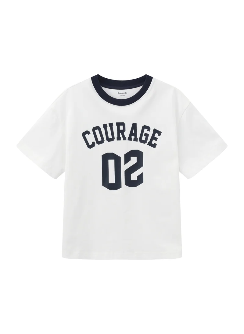 Balabala Kids Unisex Round neck short-sleeved T-shirt