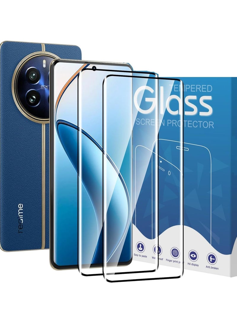 2 Pack 9D Tempered Glass for Realme 12 Pro/12 Pro+ Screen Protector,9H Hardness,Ultra Resistant,Anti-Fingerprints,No Bubbles,HD-Clear,Full Coverage Phone Film for Realme 12 Pro/12 Pro Plus