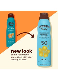 Hawaiian Tropic Hawaiian Tropic Everyday Active Spray Sunscreen Spf 50 6Oz | Hawaiian Tropic Sunscreen Spf 50 Sunblock Oxybenzone No Sunscreen Spray On Sunscreen Body Sunscreen Spray Spf 50 6Oz Each Twin Pack  - Image 3
