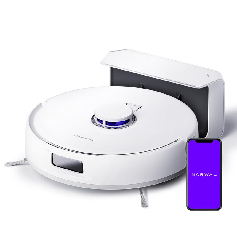 NARWAL Freo X Plus Robot Vacuum and Mop 7Week Dust Storage 7800Pa Suction Zero Tangles TriLaser Obstacle Avoidance LiDAR Navigation Self Vacuum Cleaner for Pet Hair Hard Floor Carpet