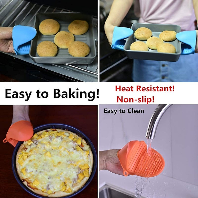 MUGATH Mugath Silicone Pot Holder Heat Resistant and Arm Protection Gloves Cooking Pinch Grips Glove Hand Clip Convenient Pot Holder Kitchen Pot Holder Multi Color Set of 21Pair  - Image 5