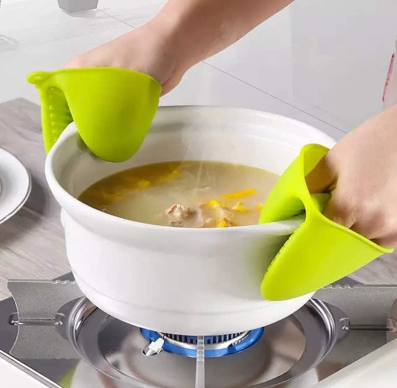 MUGATH Mugath Silicone Pot Holder Heat Resistant and Arm Protection Gloves Cooking Pinch Grips Glove Hand Clip Convenient Pot Holder Kitchen Pot Holder Multi Color Set of 21Pair  - Image 2