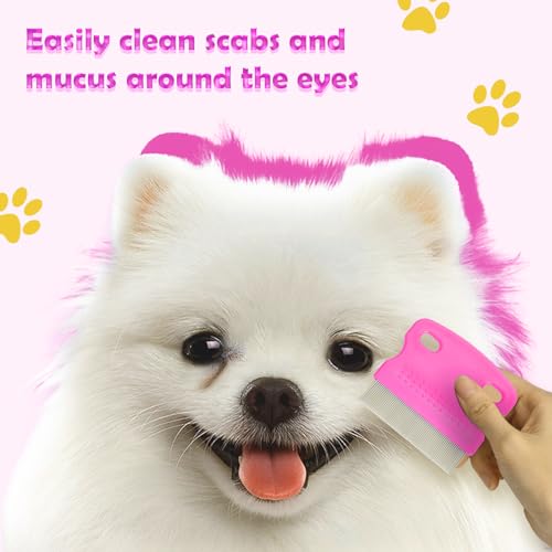 CAPHONT Flea Comb for Cats Dogs, 6 Pack Pet Lice Comb Set Pet Grooming Pets for Small, Medium & Large Pets（Pink） - Image 3