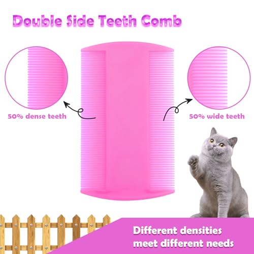 CAPHONT Flea Comb for Cats Dogs, 6 Pack Pet Lice Comb Set Pet Grooming Pets for Small, Medium & Large Pets（Pink） - Image 4