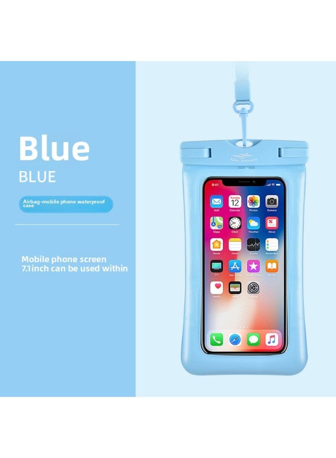 Generic Mobile Phone Waterproof Bag Airbag Touch Screen Swimming Special 7-inch Self-sealing Bag Takeaway Waterproof Mobile Phone Case Inflatable-Color:Sky Blue 】  - Image 1