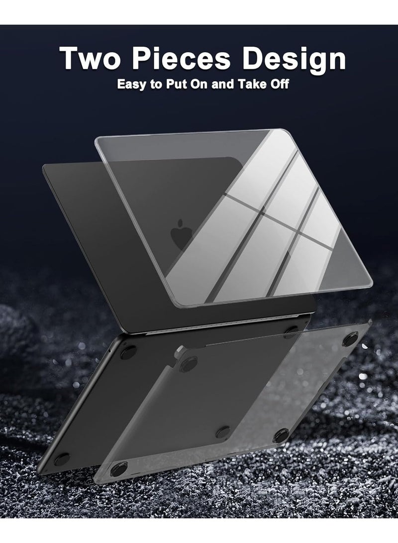 Super Transparent Case for MacBook Air 13.6 Inch A3240 A3113 A2681 (2022 2023 2024 2025 Release) - Protective Snap On Hard Shell Cover for MacBook Air 13.6" M2 M3 M4 Chip (Crystal Black) - Image 4