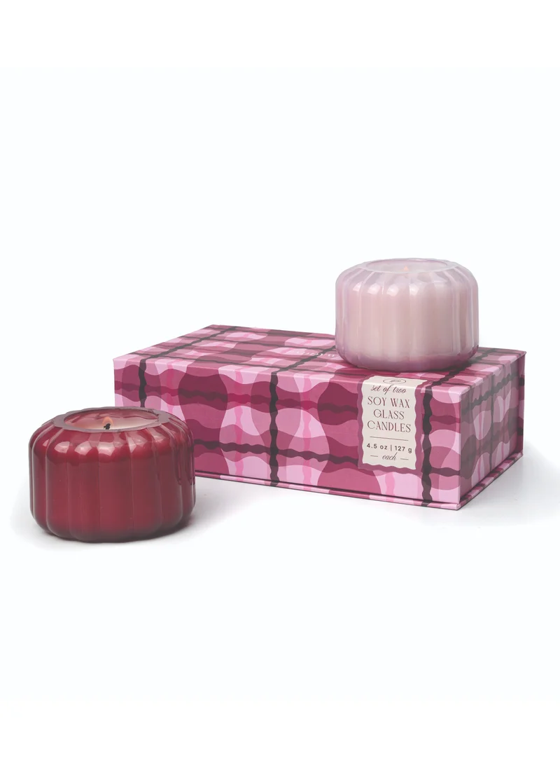 Paddywax Ripple Berry Candle Gift Set - Rose & Merlot (Set of 2)