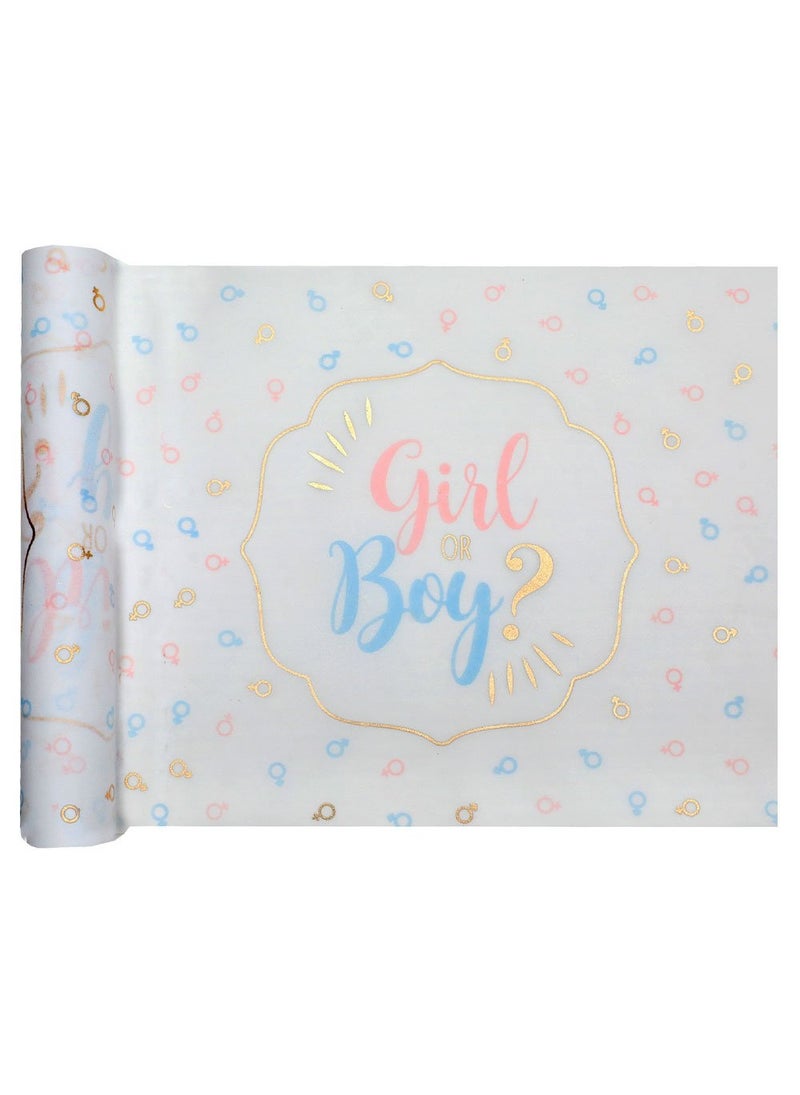 سانتيكس مفرش طاولة للبنات أو الأولاد، أبيض، أزرق، وردي، 28 سم، للاستخدام مرة واحدة - Image 1