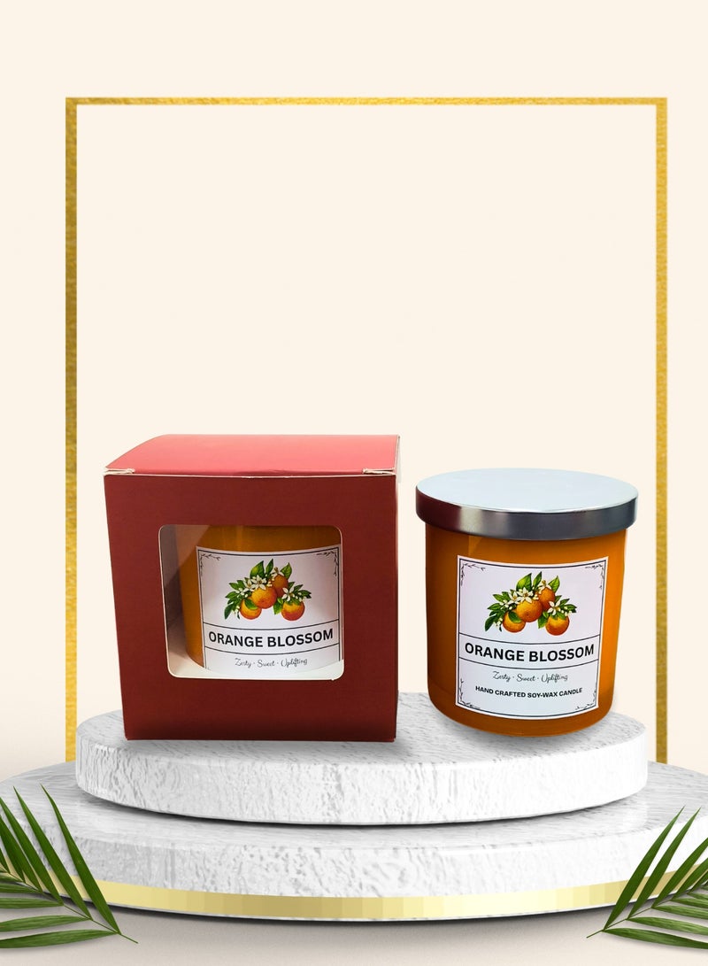 Orange Blossom Scented Candle Gift Set – Premium Soy Wax, 250ml – Made in UAE  - Image 1