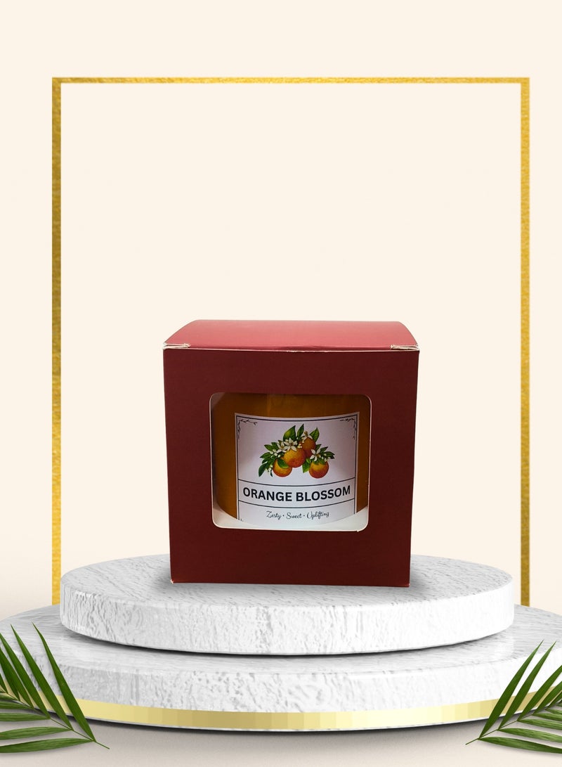 Orange Blossom Scented Candle Gift Set – Premium Soy Wax, 250ml – Made in UAE  - Image 3