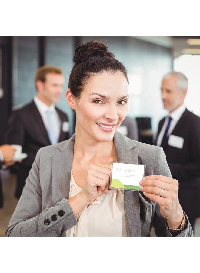 Eaasty 100 Pcs Clear Badge Holder Clip Name Tags Horizontal Pvc Id Holders For Badges Name Badges With Clips (2.25 X 3.5 Inch) - Image 4