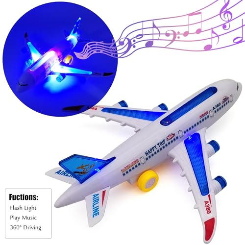 Tipmant Baby Toddler Electric Airplane Vehicle Car Toy Electronic Plane Aircraft Automatic Driving Music Flash Light Kids Birthday Gifts - Image 5